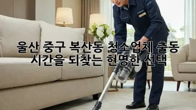 울산 중구 복산동 청소업체 출동: 시간을 되찾는 현명한 선택